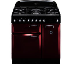 RANGEMASTER  Elan 90 Dual Fuel Range Cooker - Cranberry & Chrome